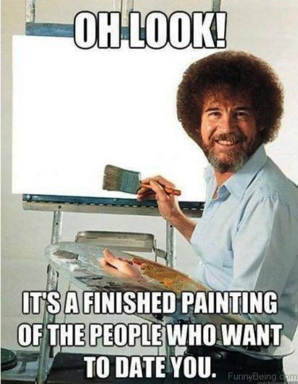 single meme of bob ross