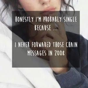 chain letter meme for being single