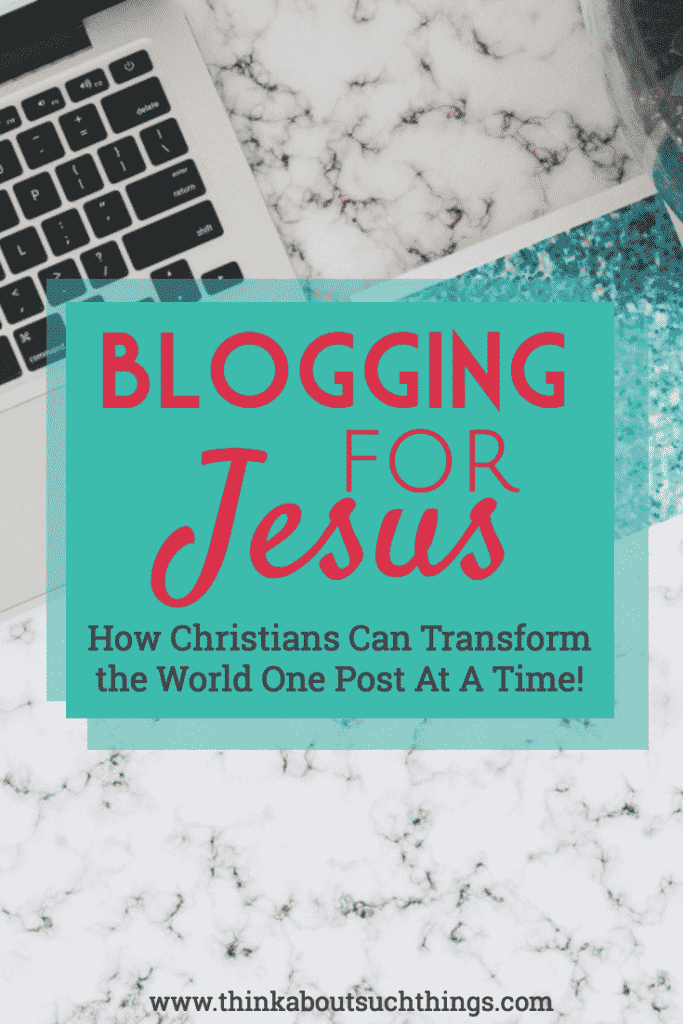 Did you know Christians Can Transform the World One Post at a Time? Being a Christian blogger has a serious impact on people's lives. We are messengers of faith, hope, and love on the world wide web…