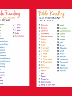 Bible reading check off