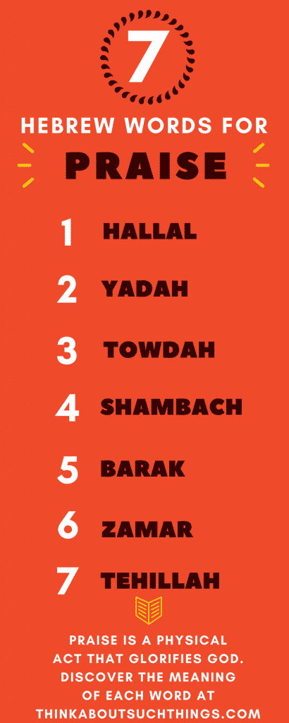 The 7 hebrew words for praise.