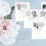 Free 2019 Floral Calendar with Bible Verses