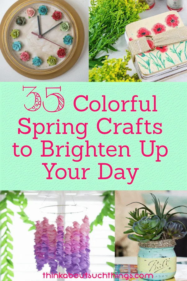 Spring has sprung! And it's time for some spring crafts. Check out these 35 fun, colorful and easy craft projects. #spring #crafts #DIY 