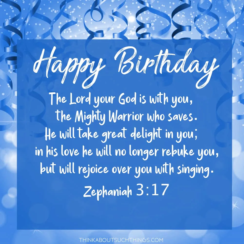 birthday bible verse for son blue confetti Zephaniah 3:17