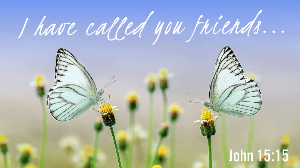 "I have called you friends" John 15:15 bible verse about friendship with Jesus