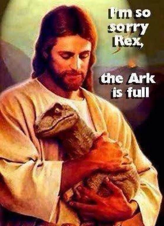 Jesus and dinosaur meme