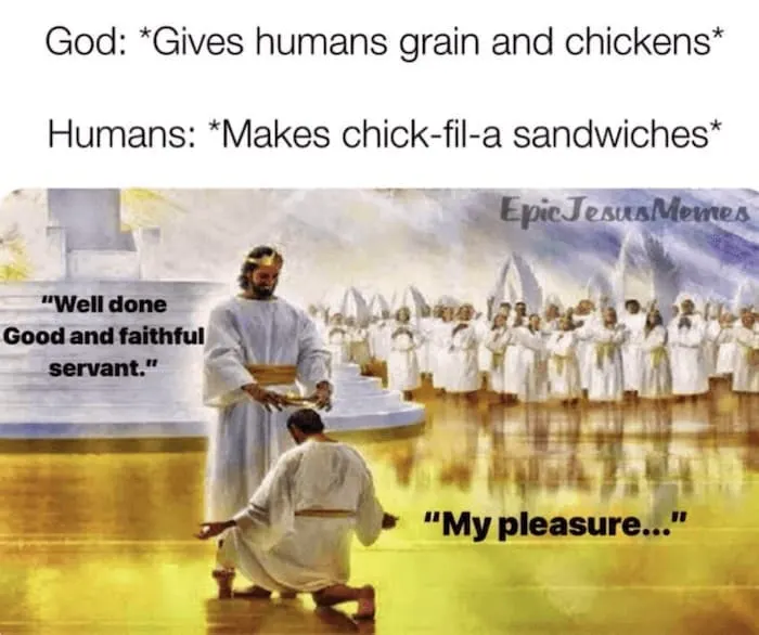 Jesus chick fil a meme