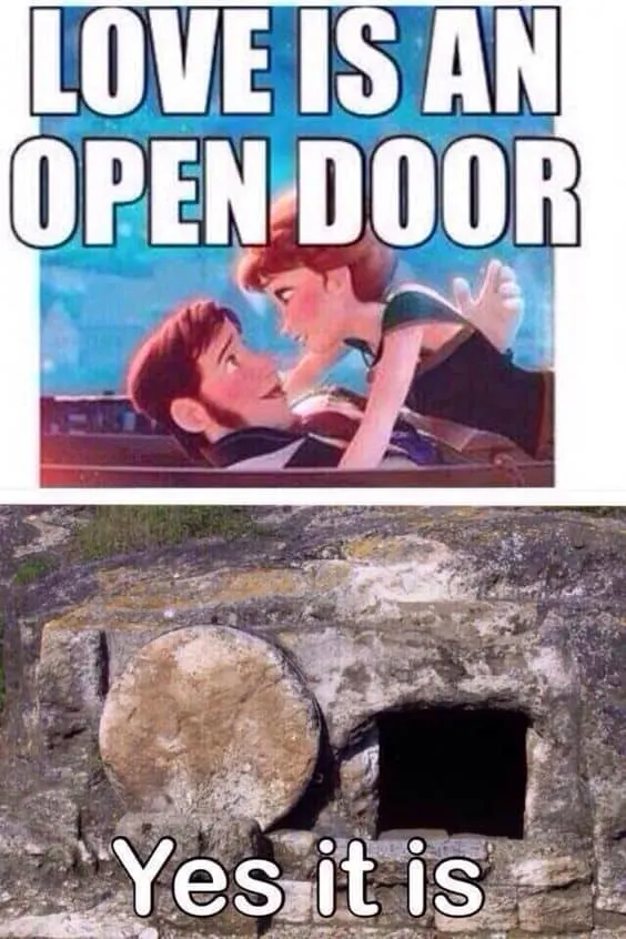 Open door meme about Jesus
