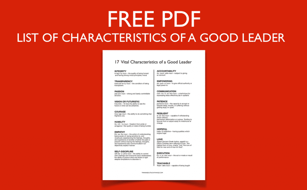 Free PDF - Leadership Qualities list 