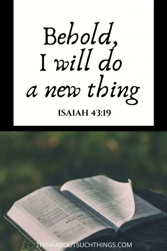 Isaiah 43:19 God doing a new thing quote