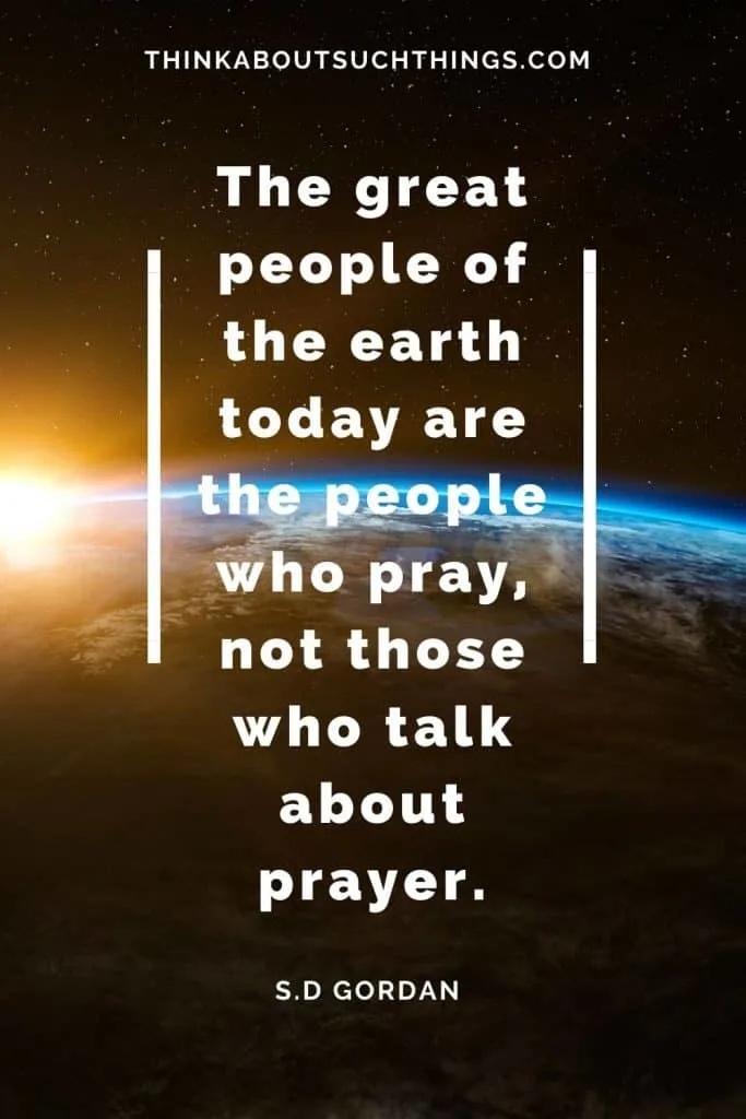 S.D Gordan Quote on Prayer
