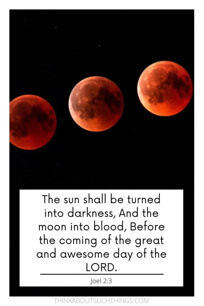 blood moon Bible verse - Joel 2:3 Prophecy
