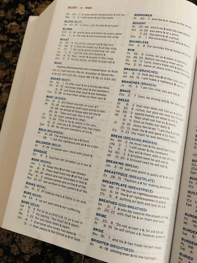 Concordance in halley's Bible