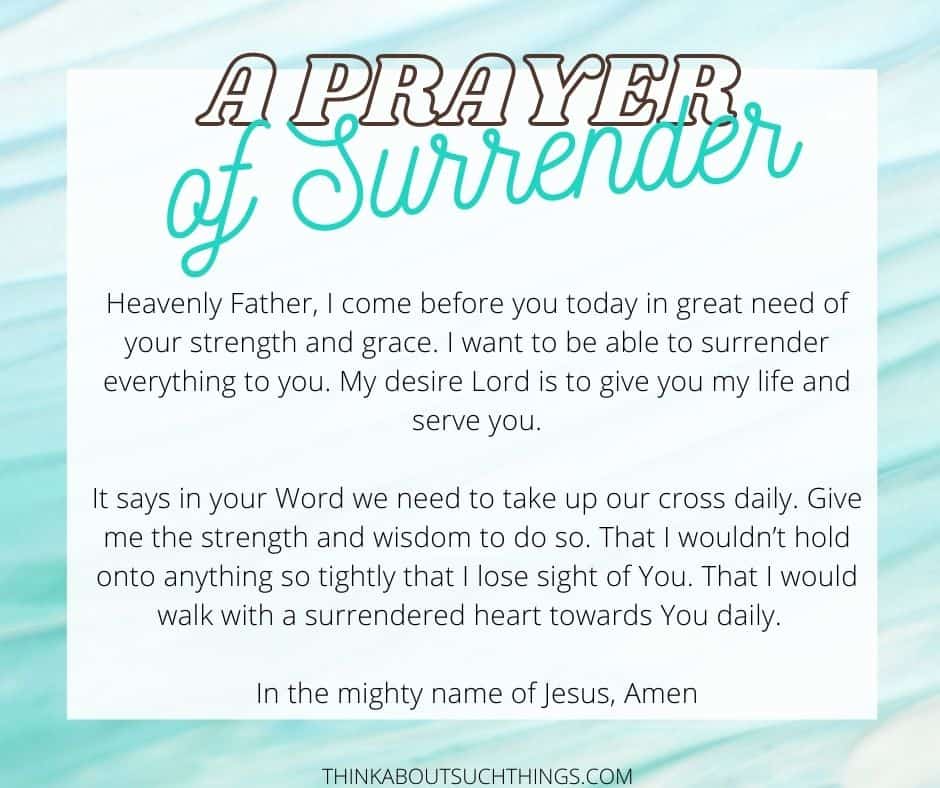 Prayer of surrender