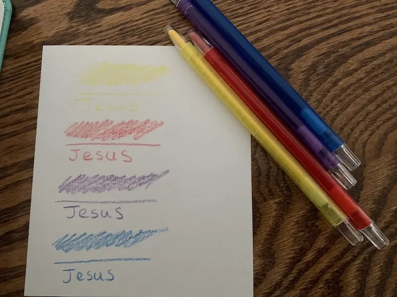 pencils in Stickers in Beautiful Word Bible for girls