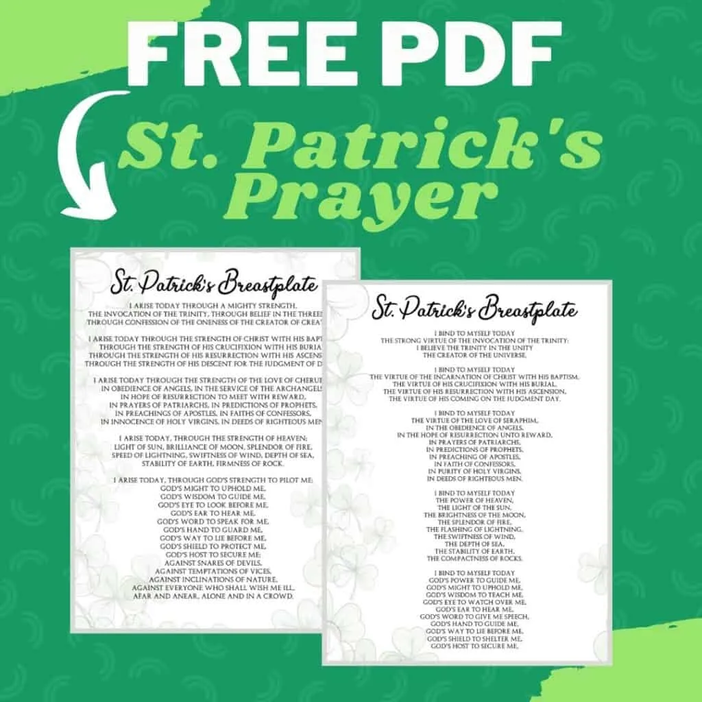 St Patrick's Breastplate prayer PDF printable