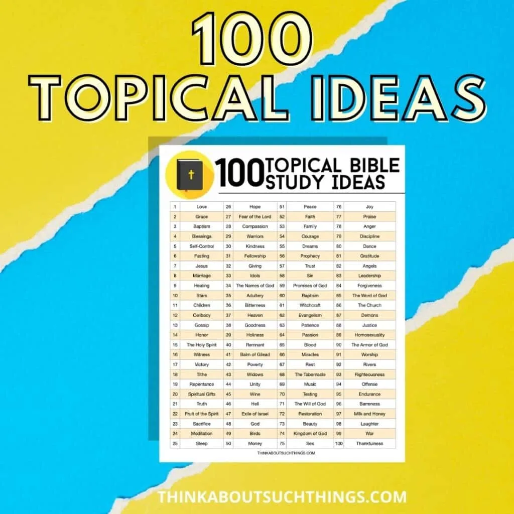 free printable topical bible studies