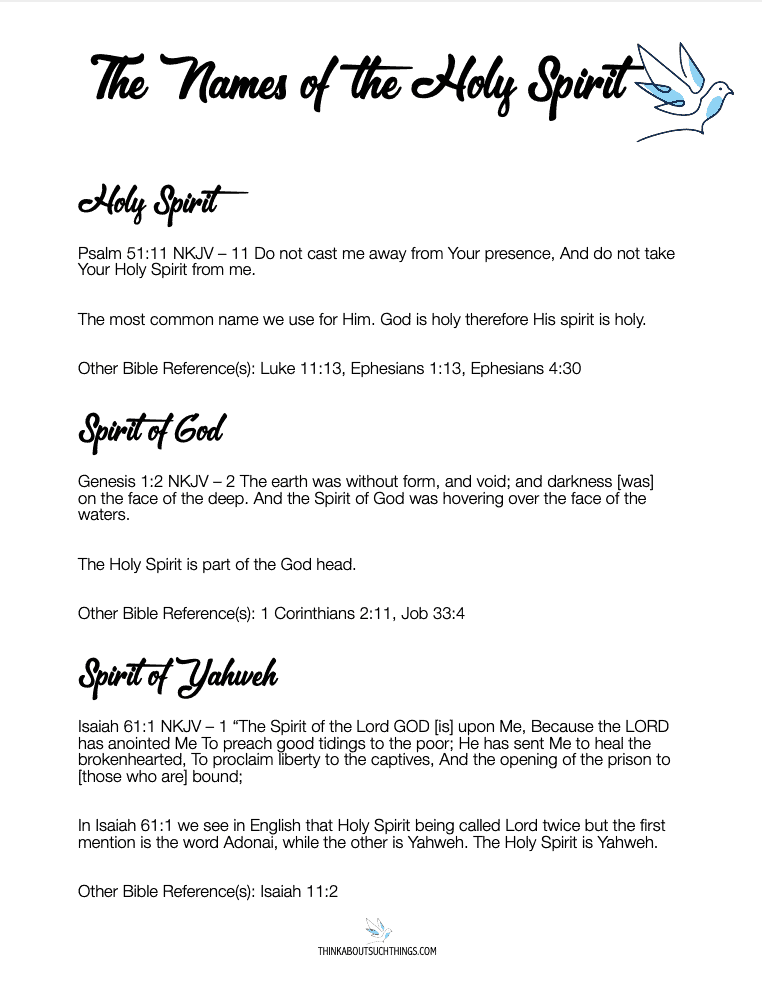 Names of the Holy Spirit PDF