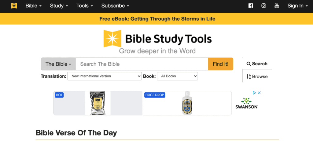 Bible Study Tools website