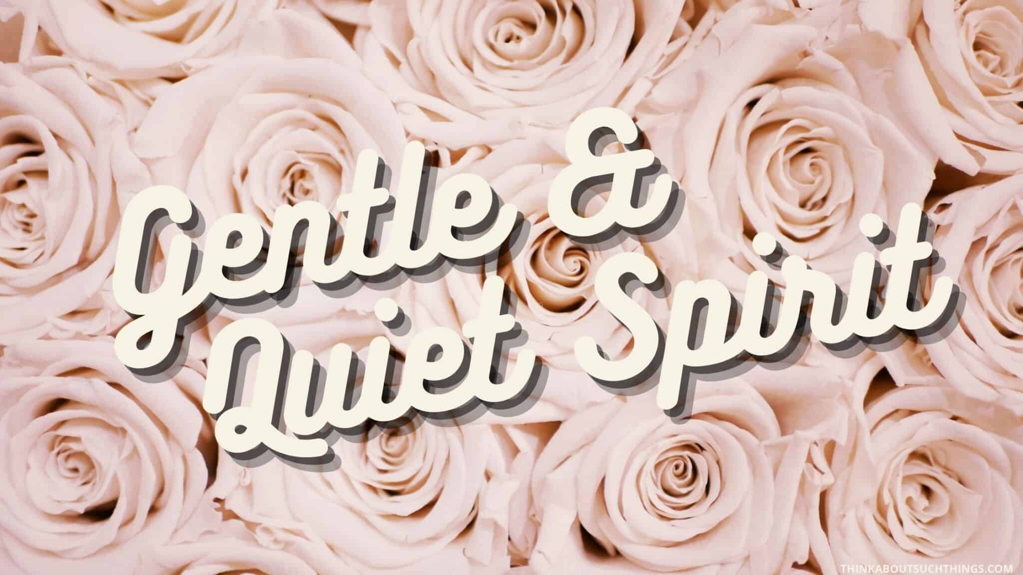 What Does It Mean To Have A Gentle And Quiet Spirit? Think About Such Things
