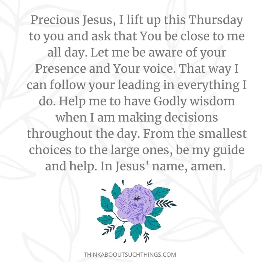 Thursday prayers to pray