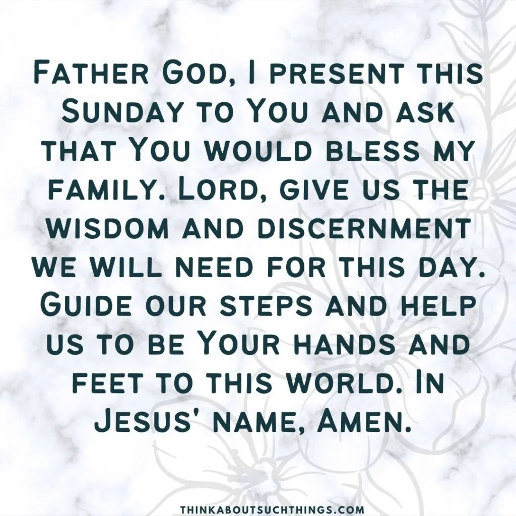 prayer for Sunday 