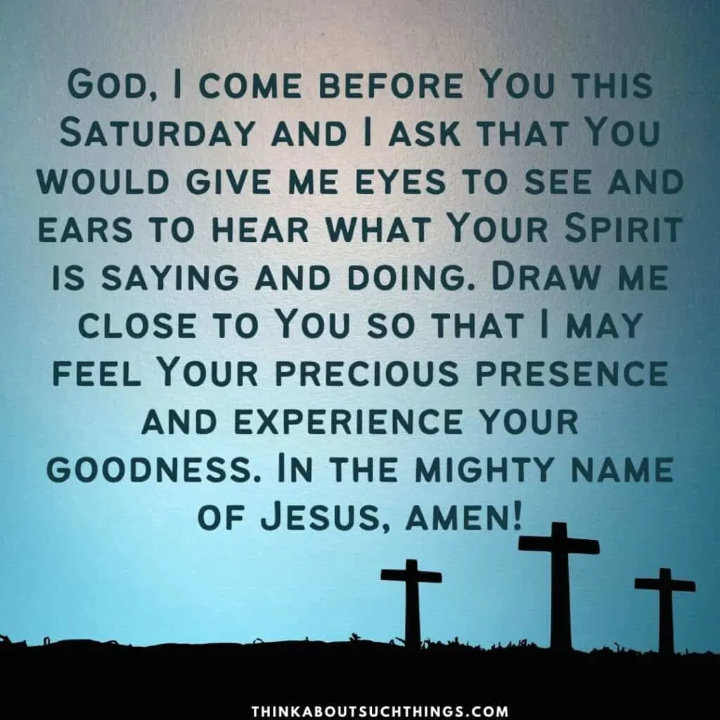 Saturday prayers