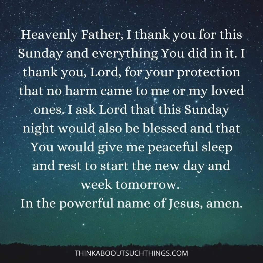 SUNDAY NIGHT PRAYER 