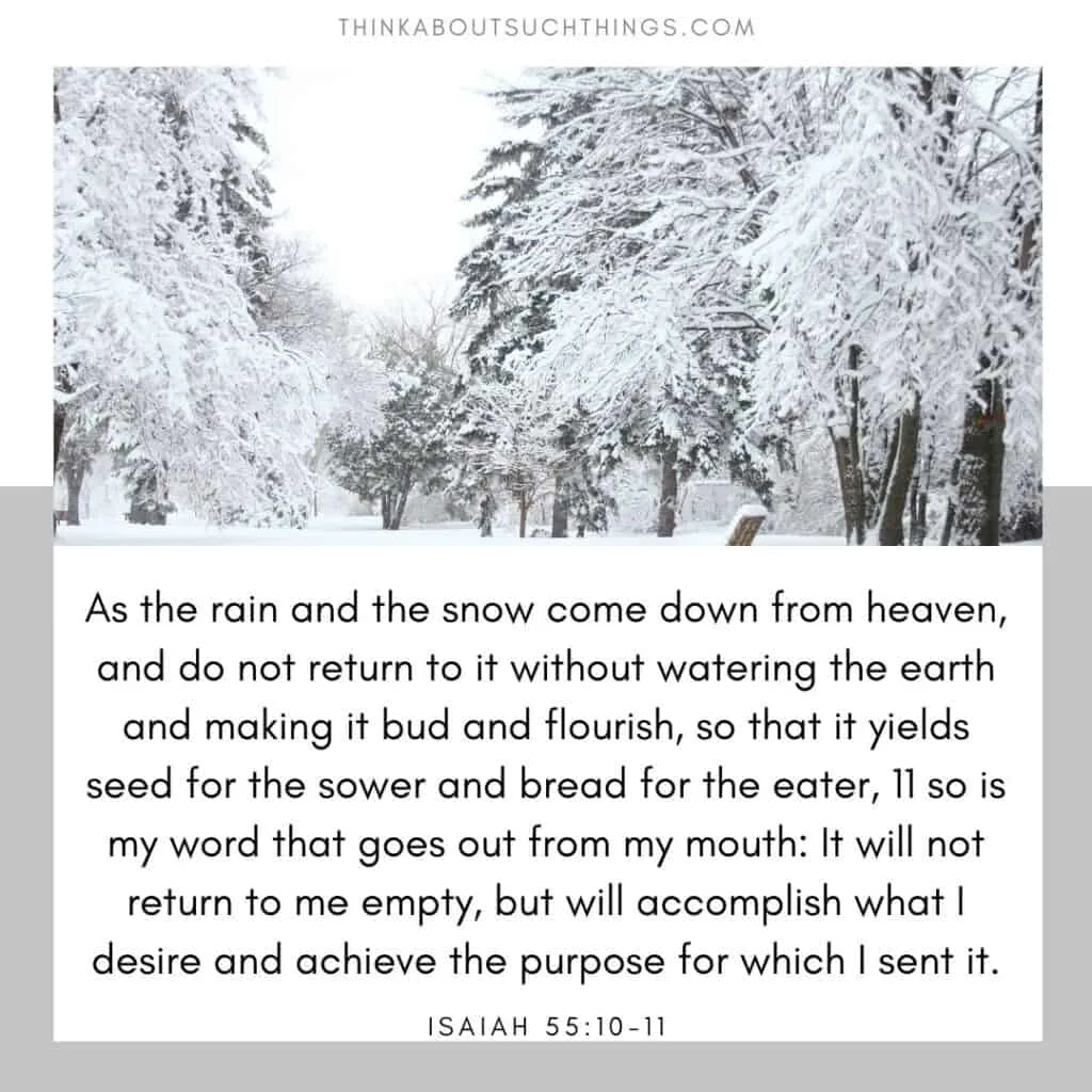 scripture on winter and snow Isaiah 55:10-11