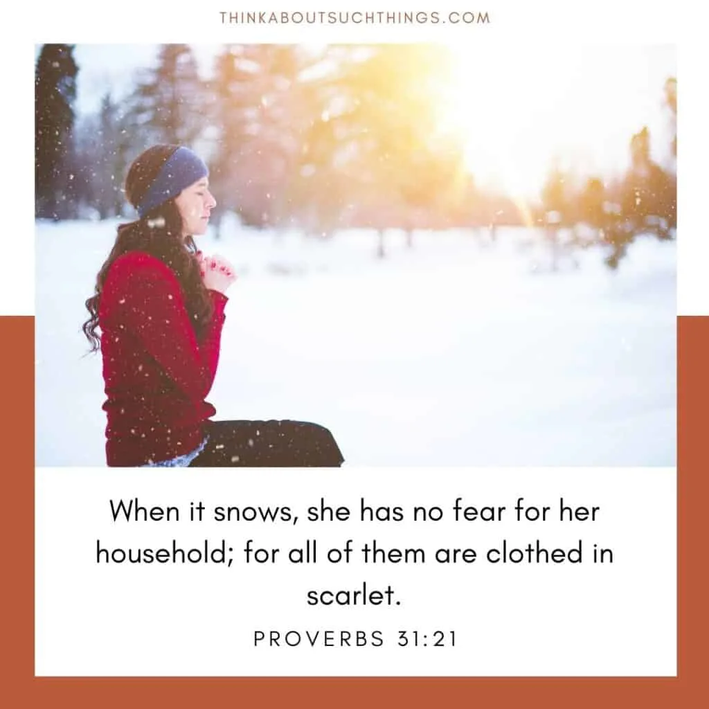 Winter bible quotes Proverbs 31:21