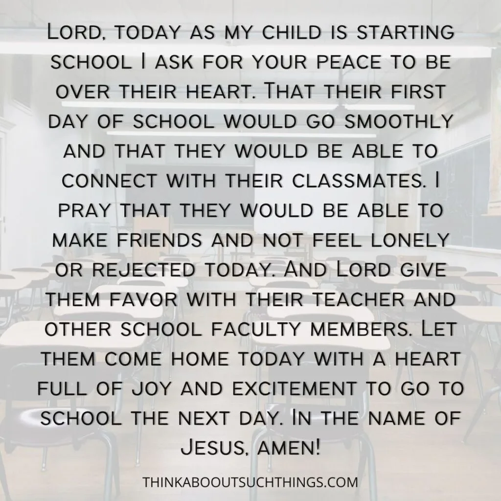 Prayer for Child Starting School