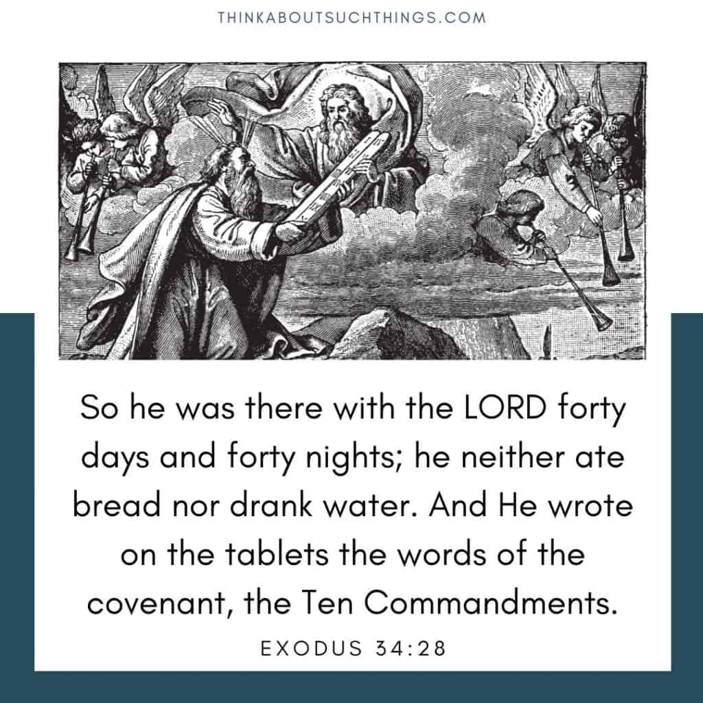 bible verses on fasting - Exodus 34:28