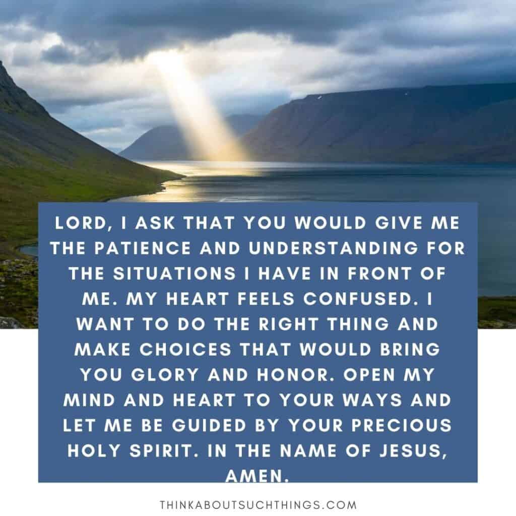 Prayer for patience and understanding