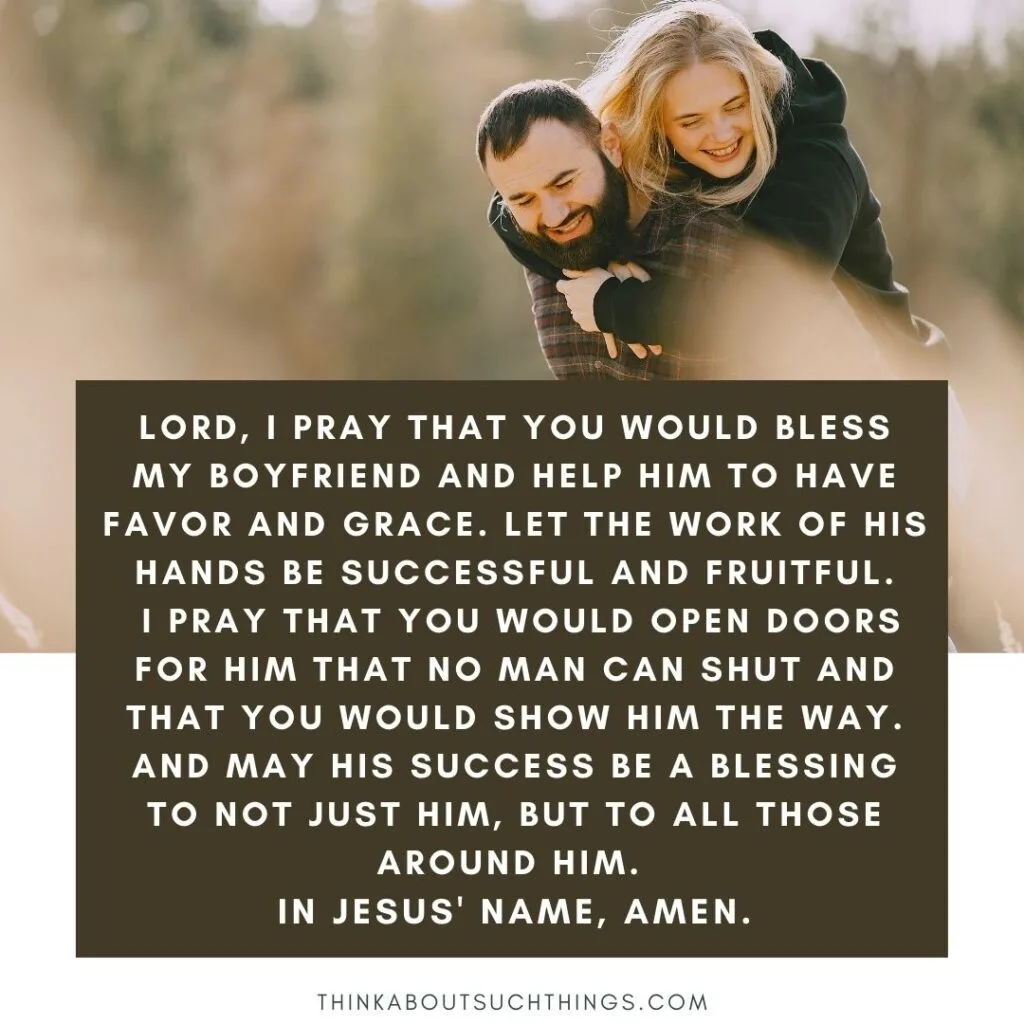 Prayer for my boyfriend success