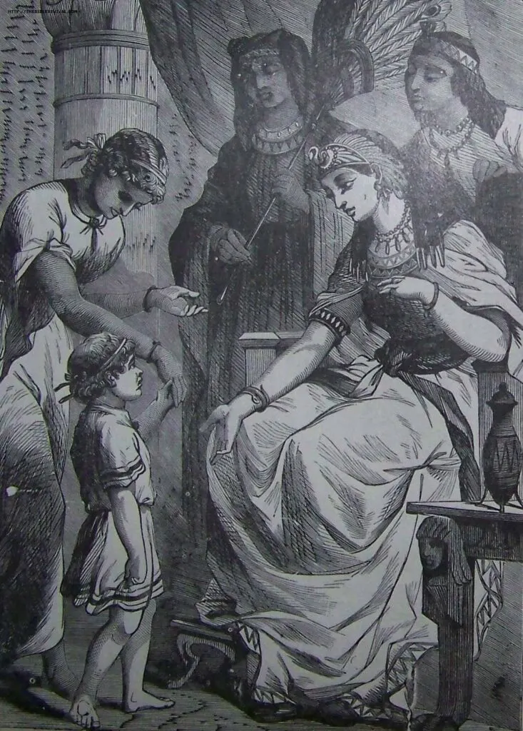 Pharaoh's daughter with young moses
