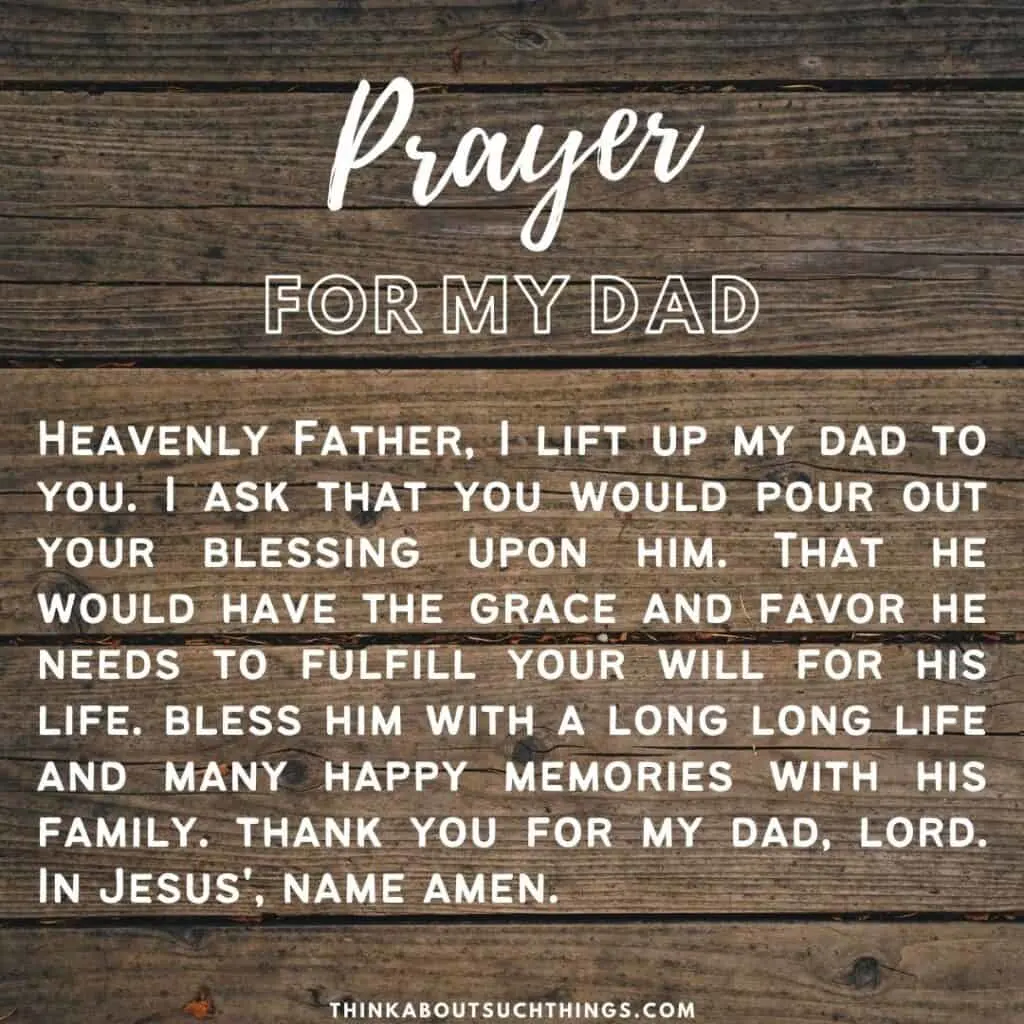 Prayer for dad from daughter