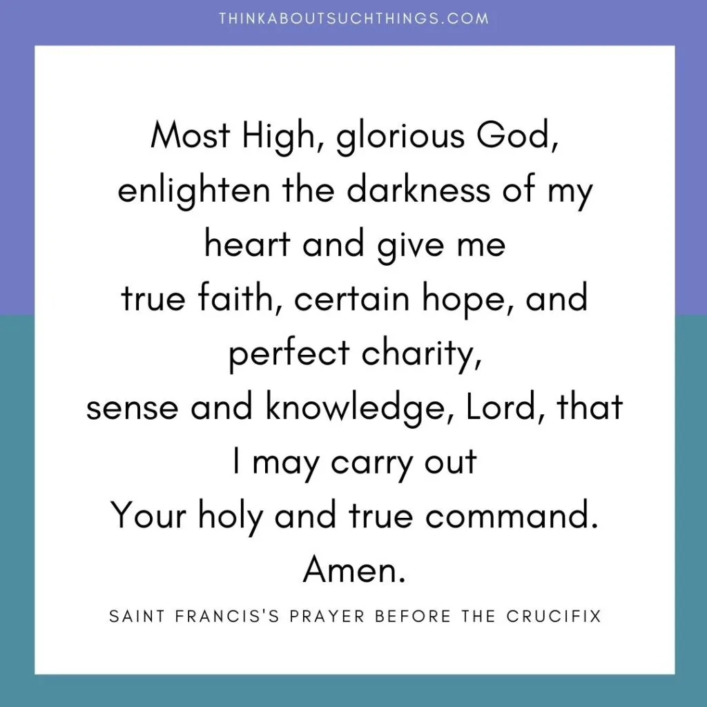 Prayer of st francis of assisi before the crucifix