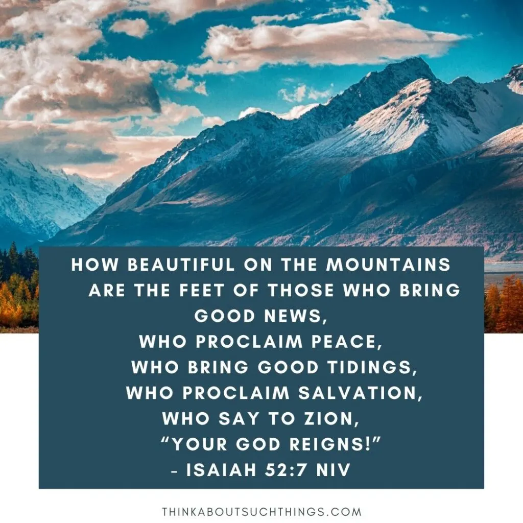 scripture about mountains from Isaiah 52:7