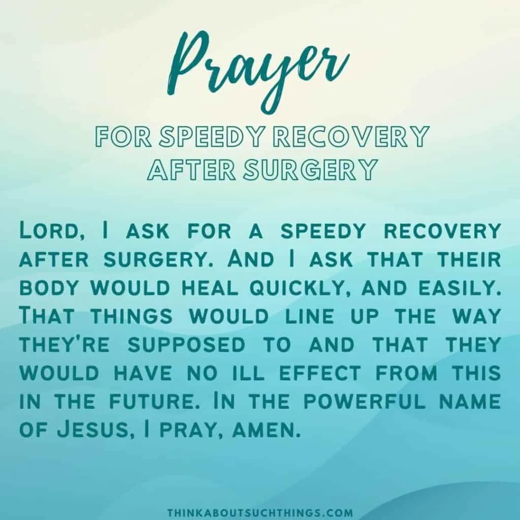 Prayer for surgery recovery