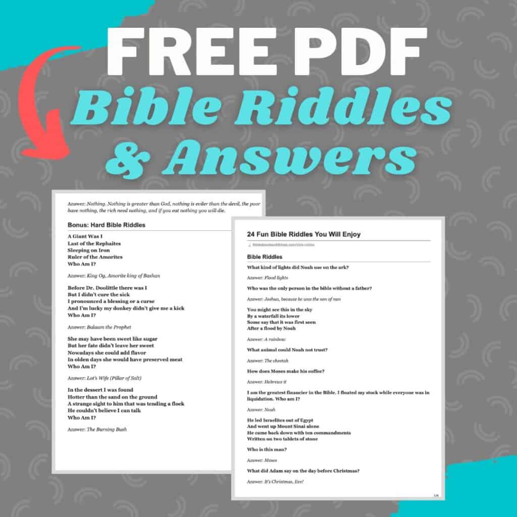 biblical riddles and answers