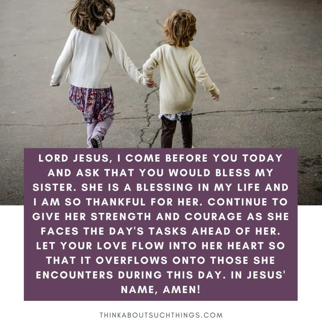 Prayer of blessing for sister