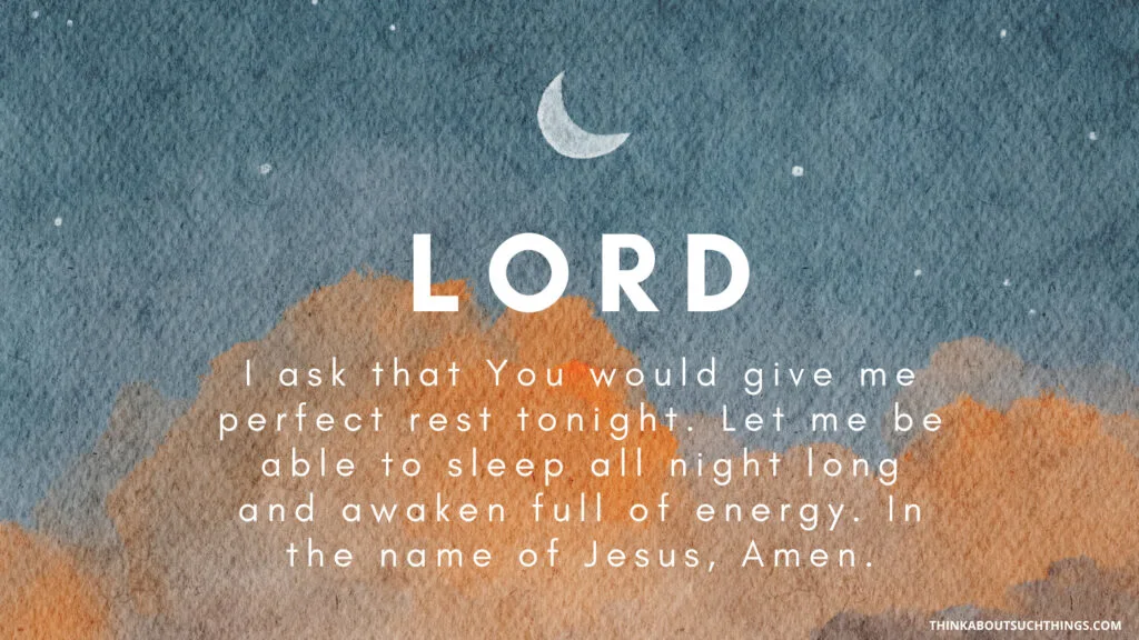 Prayer to sleep well