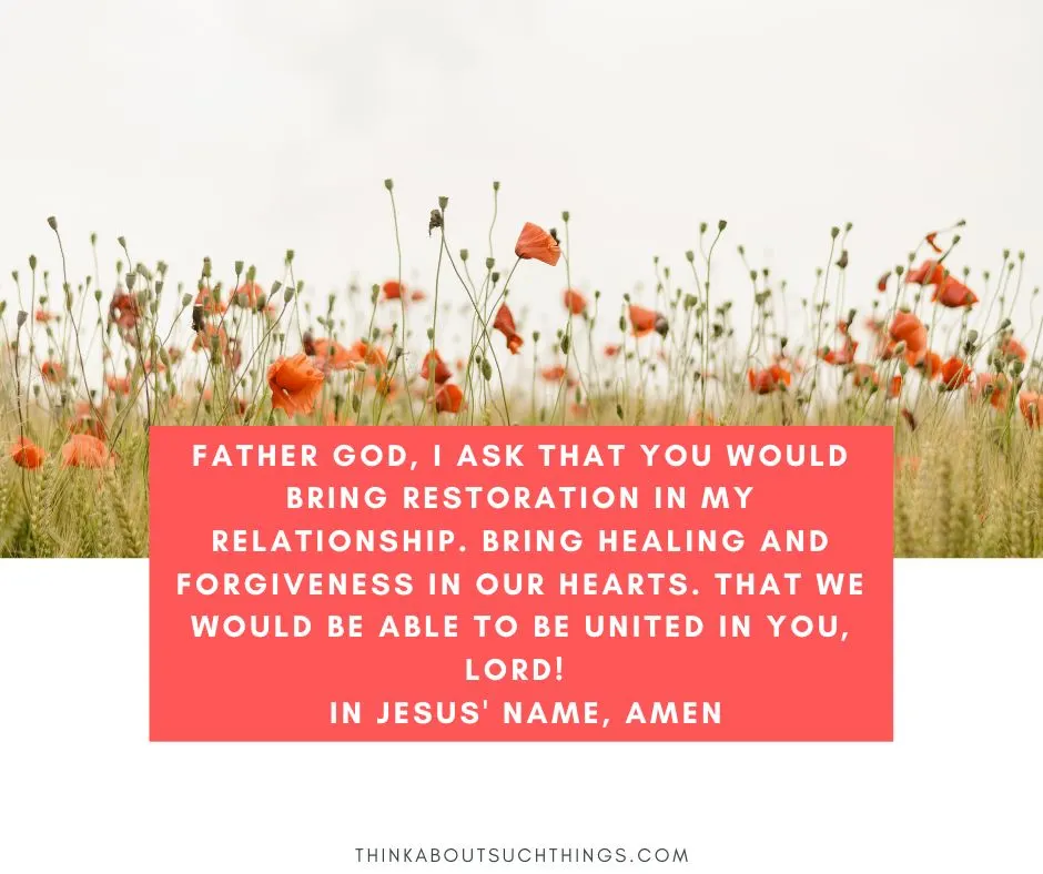 Restoration prayer for relationship