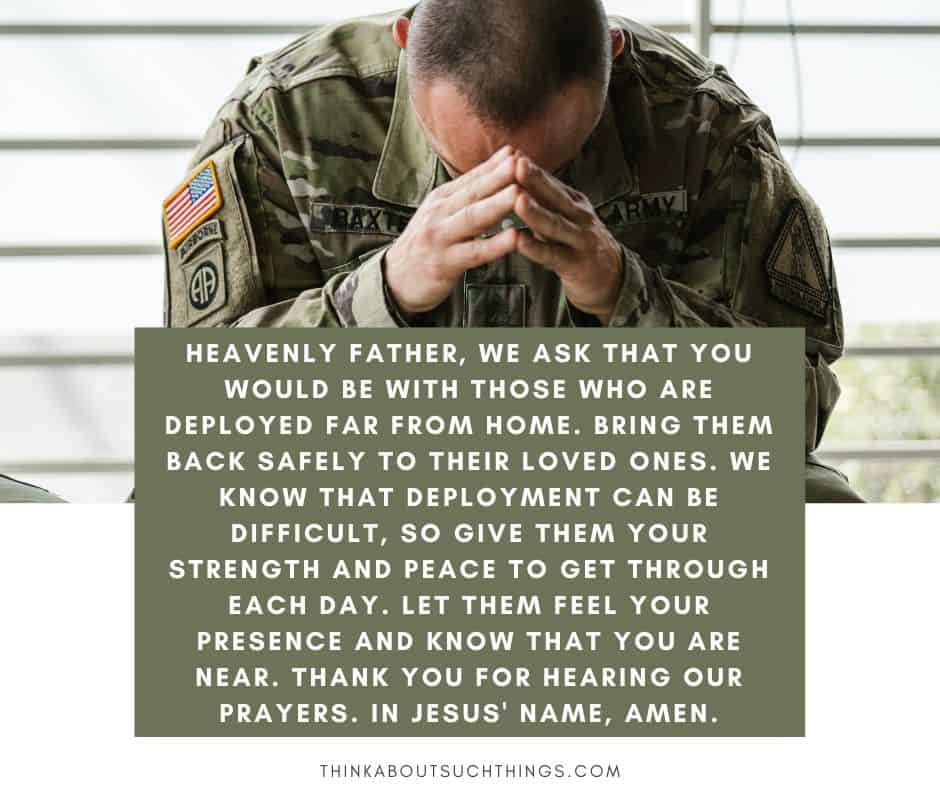 Prayer for soldiers safety