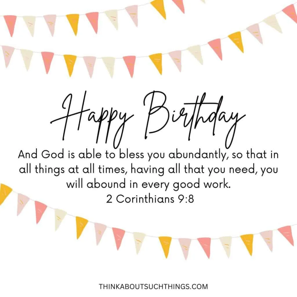 Birthday message bible verse 2 corinthians 9:8