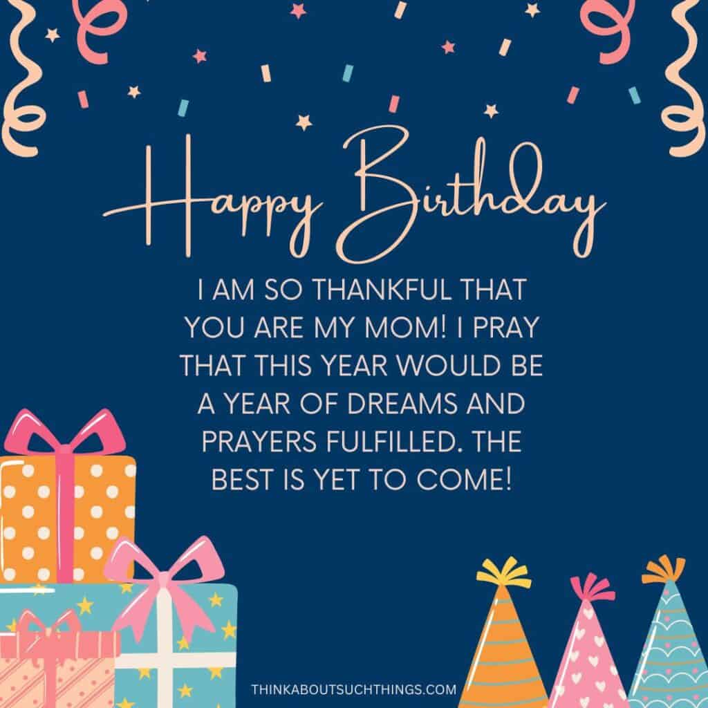 Birthday wishes and prayer for my mother