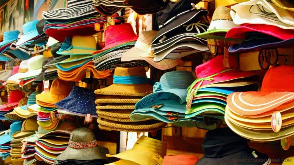 hats in a store