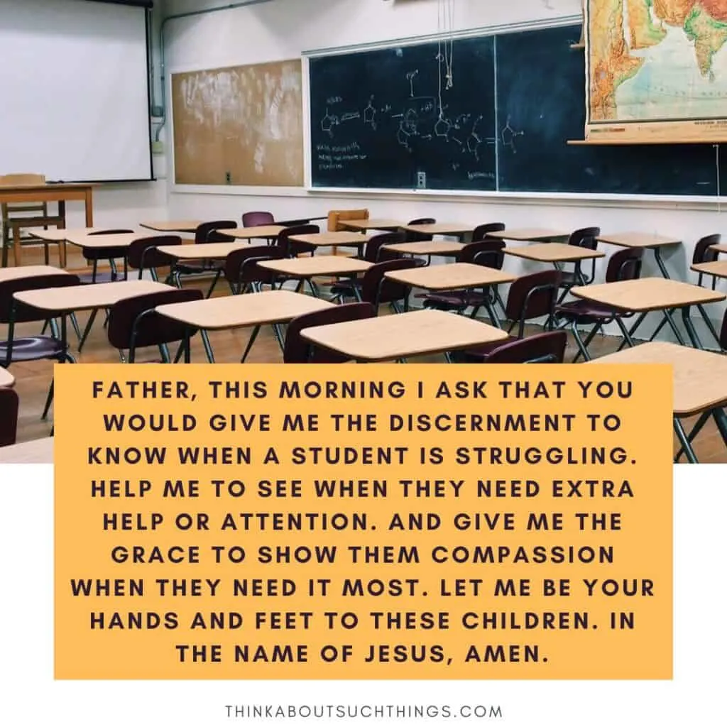 Prayer before class starts for teachers