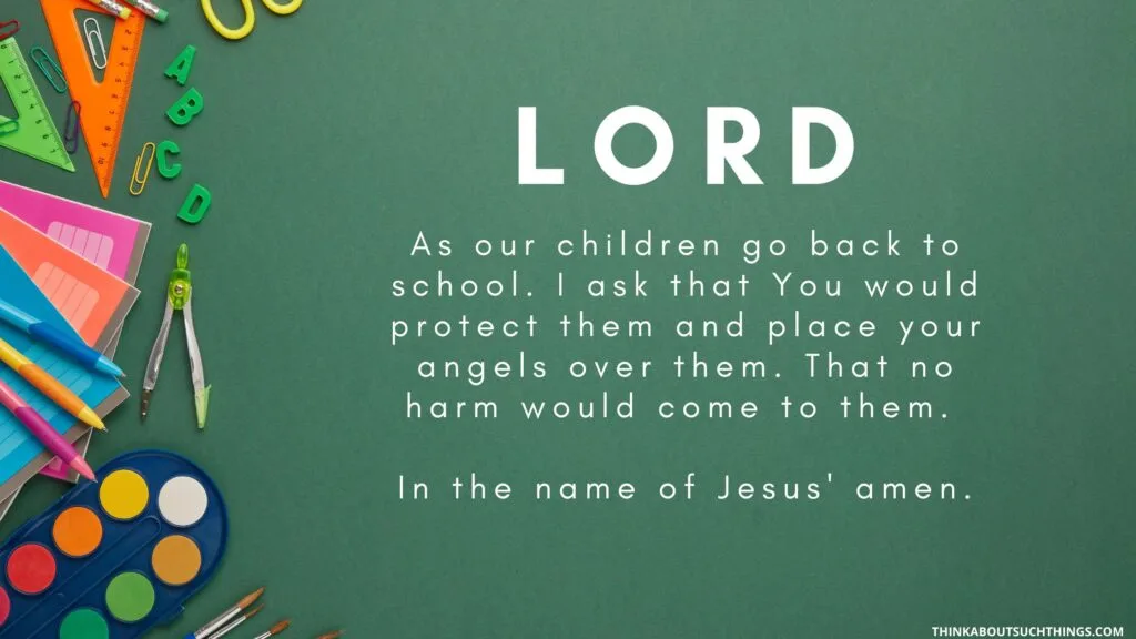 back to school prayer for children