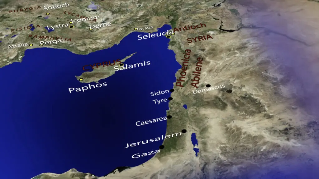 Overview Paul's first missionary map